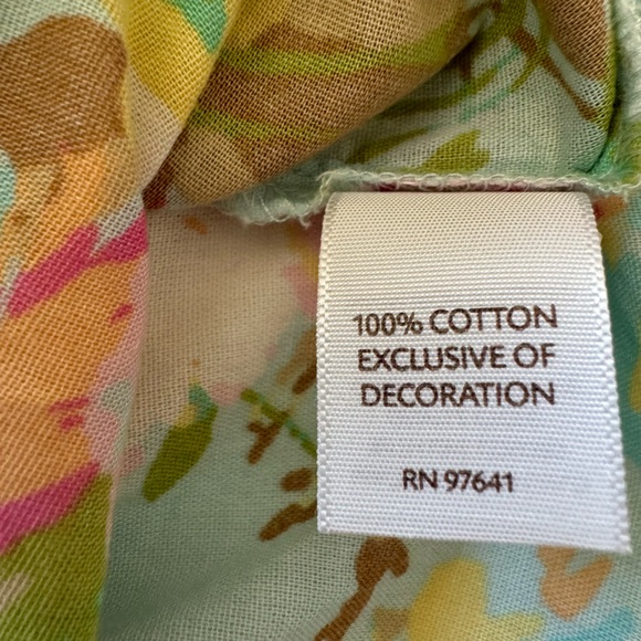 J.Jill Uncommon Threads blue and floral tunic blouse. Size Medium Tall - Picture 5 of 7